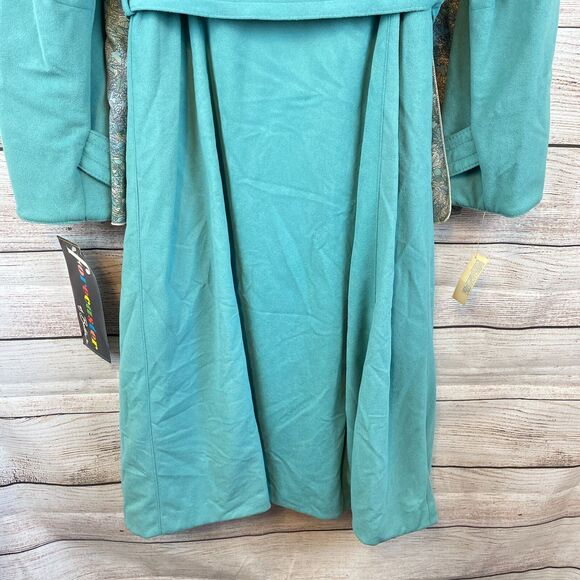 Vintage 1960s Forecaster of Boston Trench Rain Coat Size 13/14 Blue Scarf - Picture 12 of 14